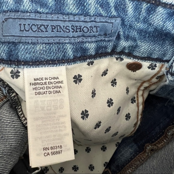 Lucky Brand Pin High Rise Raw Frayed Hem Jean Shorts - Picture 3 of 5